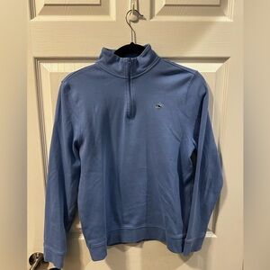 Vineyard Vines Boys XL 18 Blue 1/4 Zip Pullover Whale Logo